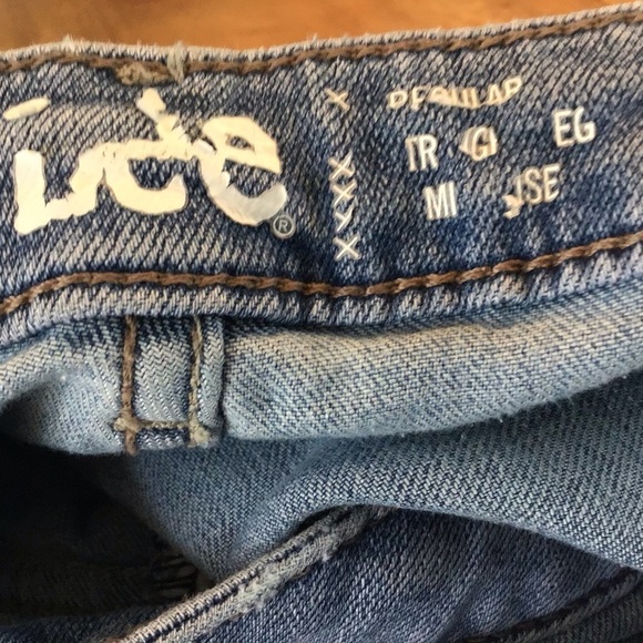 Boho up-cycled denim patch distressed jean maxi skirt / Lee 16 adjustabl… - Picture 13 of 13